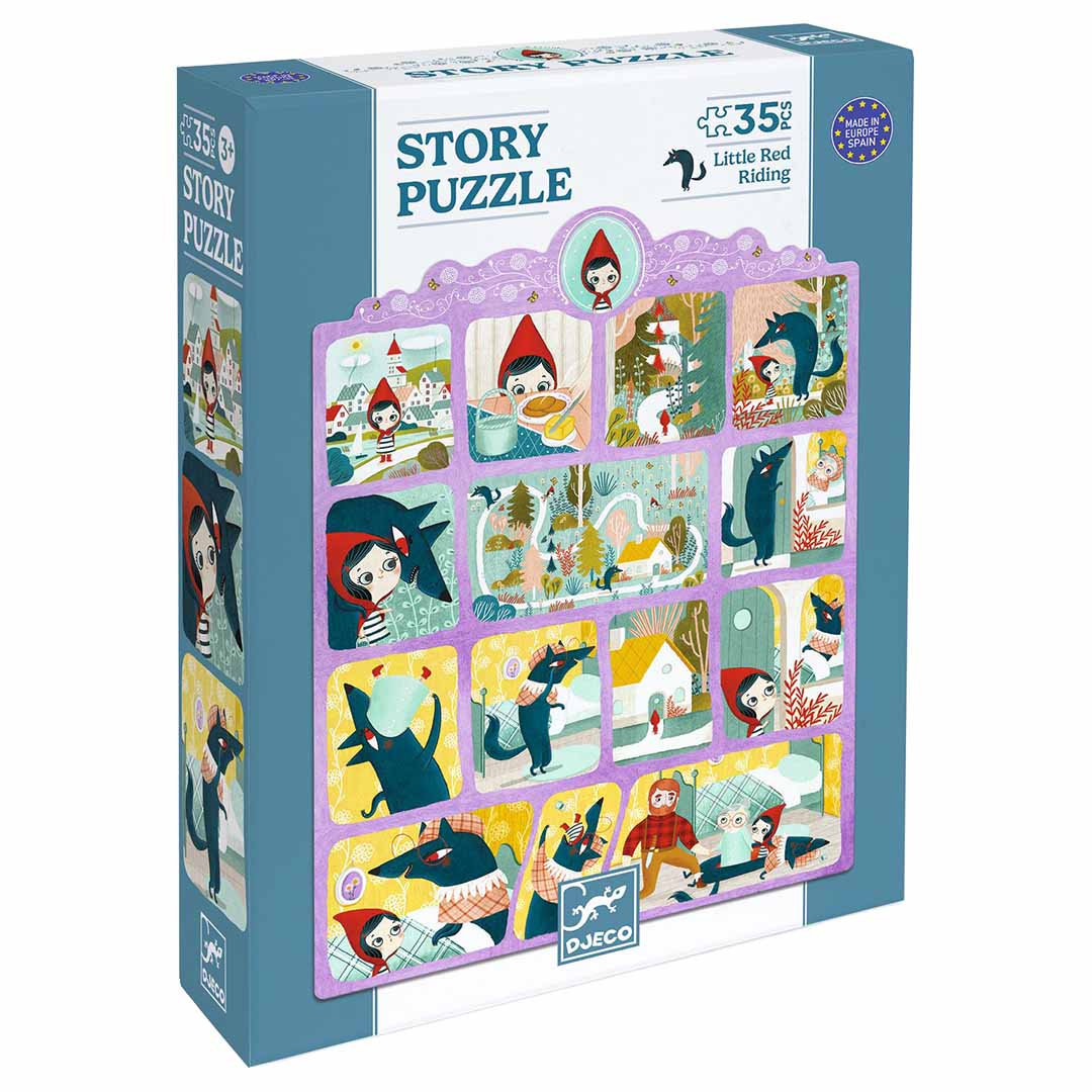 Djeco verpakking van de Roodkapje story puzzel.