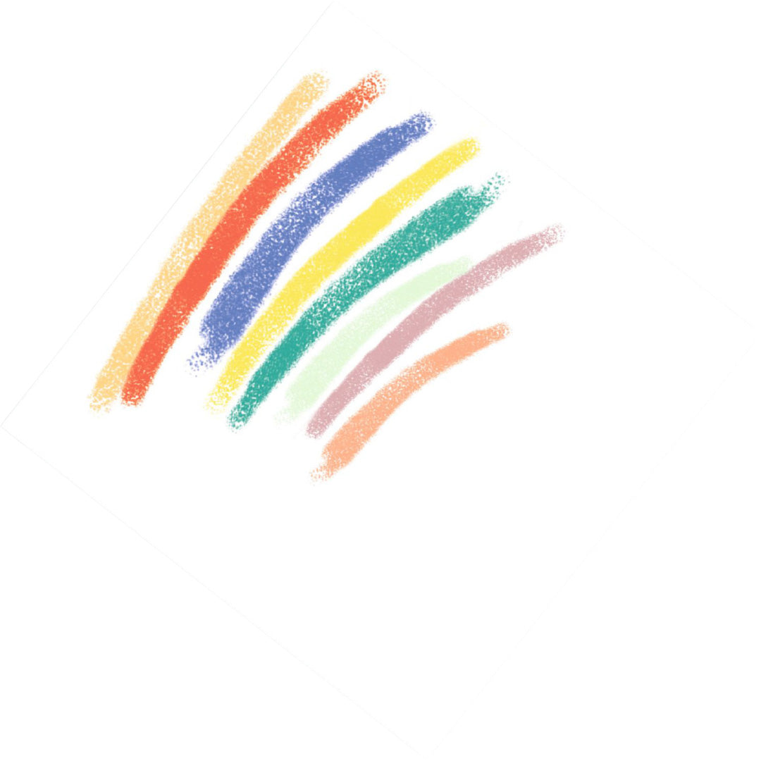 Een demonstratie van de kleuren van de waskrijtjes, weergegeven als gekleurde strepen op een witte achtergrond.