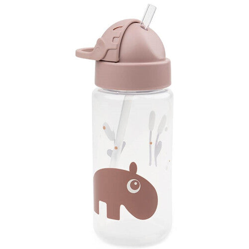 done by deer drinkfles met rietje met een nijlpaard op de voorkant.