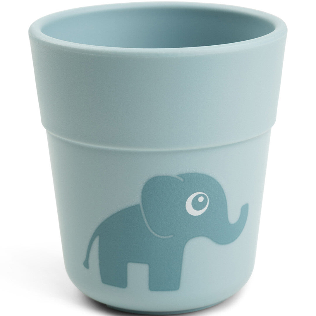 Done by Deer kinderbeker in lichtblauw met een donkerblauwe olifant.