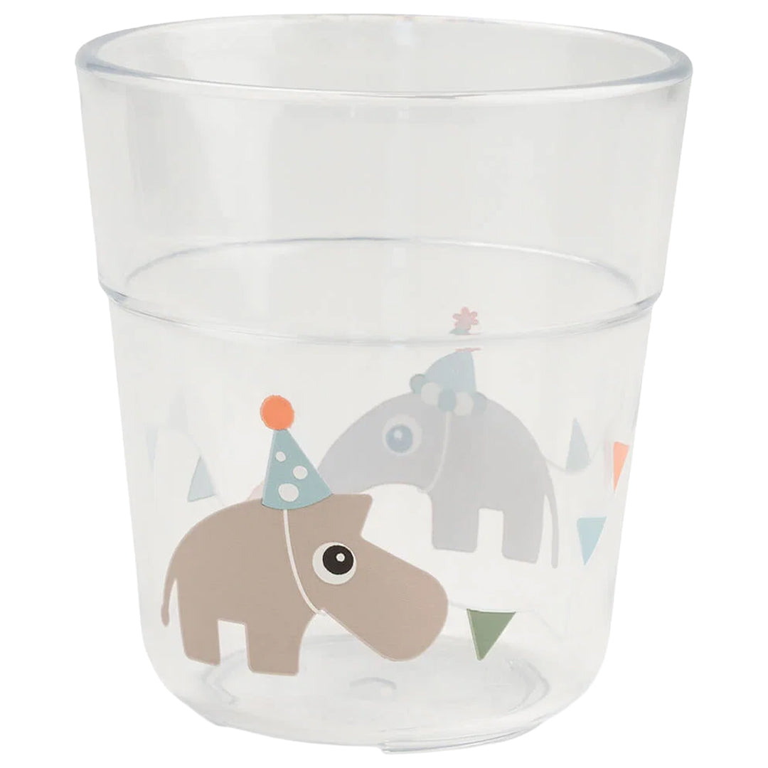 Done by Deer kinderbeker met een feestelijk dierpatroon van een nijlpaard met feesthoedje.