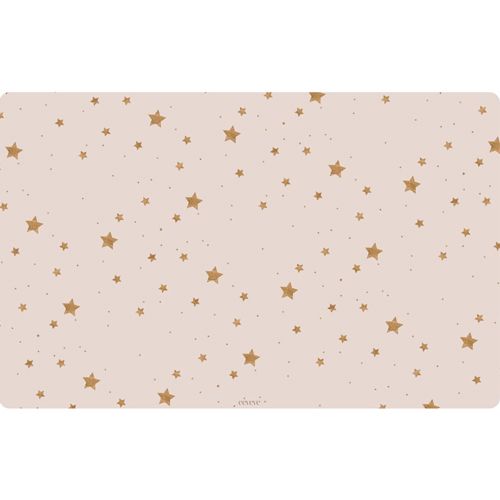 eeveve bureaumat met sterrenpatroon op een beige achtergrond.