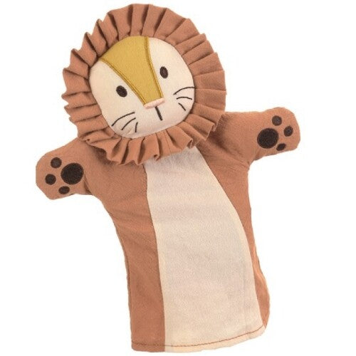 Egmont Toys katoenen handpop in de vorm van een bruine leeuw.