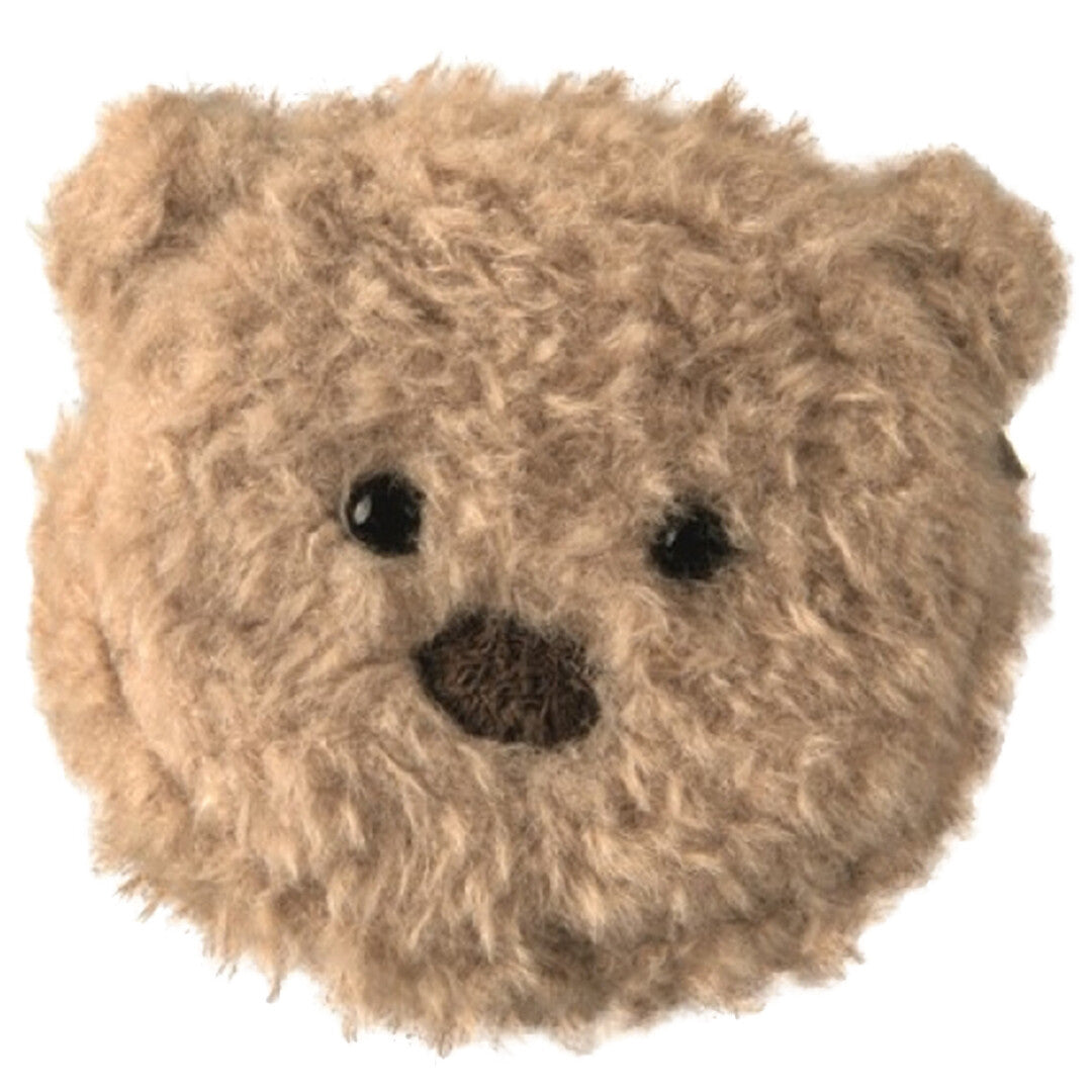 Egmont Toys kinderportemonnee in de vorm van een beige, pluizige berenkop.