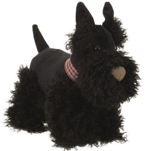Egmont Toys zwarte pluchen Scottie hond met geruite halsband.