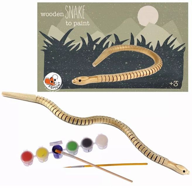 Egmont Toys knutselset met een houten slang om te beschilderen, inclusief verf en kwasten.