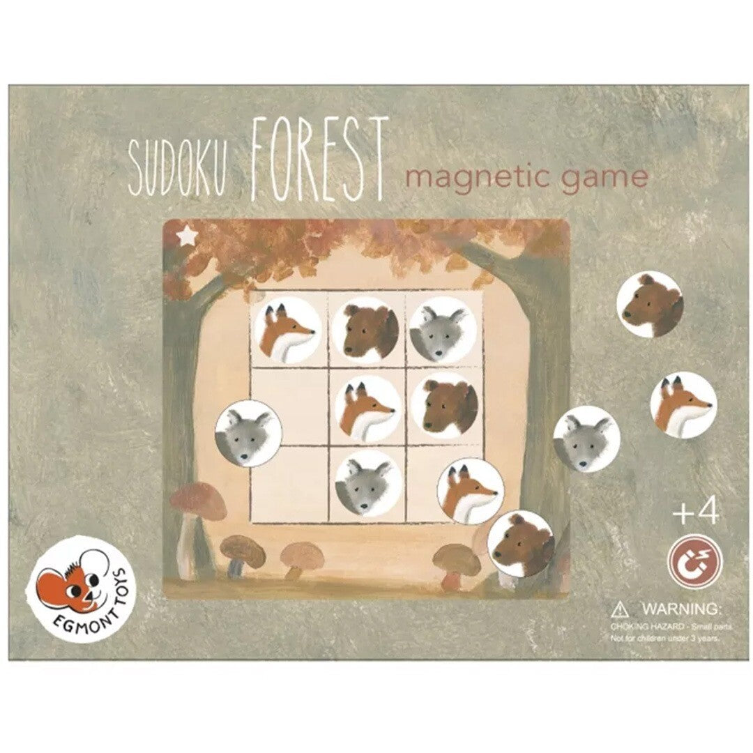 Verpakking van het Egmont Toys magnetische Sudoku Forest spel met bosdieren thema.