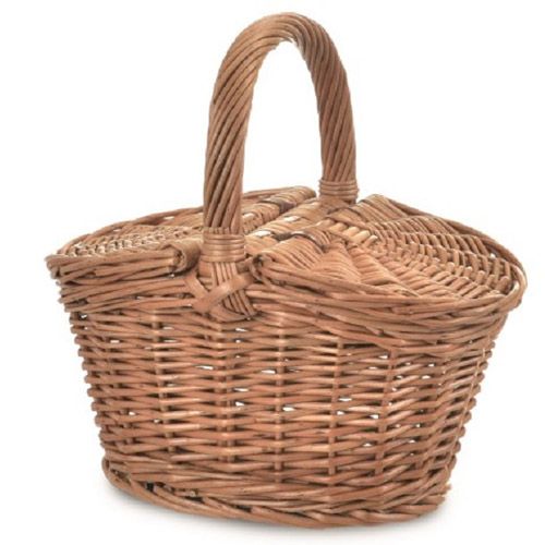 Egmont Toys bruin gevlochten speelgoed picknickmandje voor peuters.