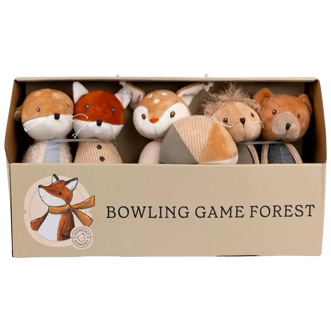 Egmont Toys verpakking van het pluche bowling speelgoed met bosdieren, van voren gezien.