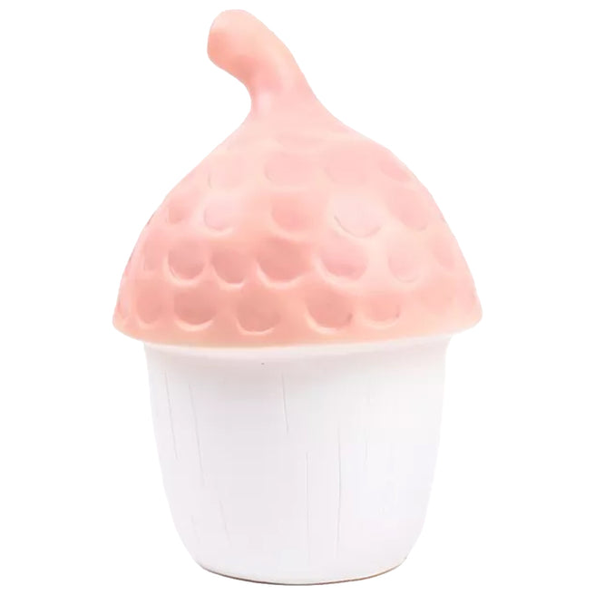 Egmont Toys roze en witte eikelvormige nachtlamp.