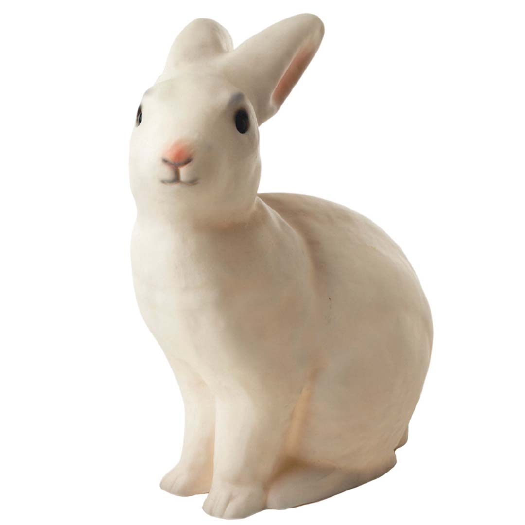 Egmont Toys nachtlamp in de vorm van een wit konijn, van voren gezien.
