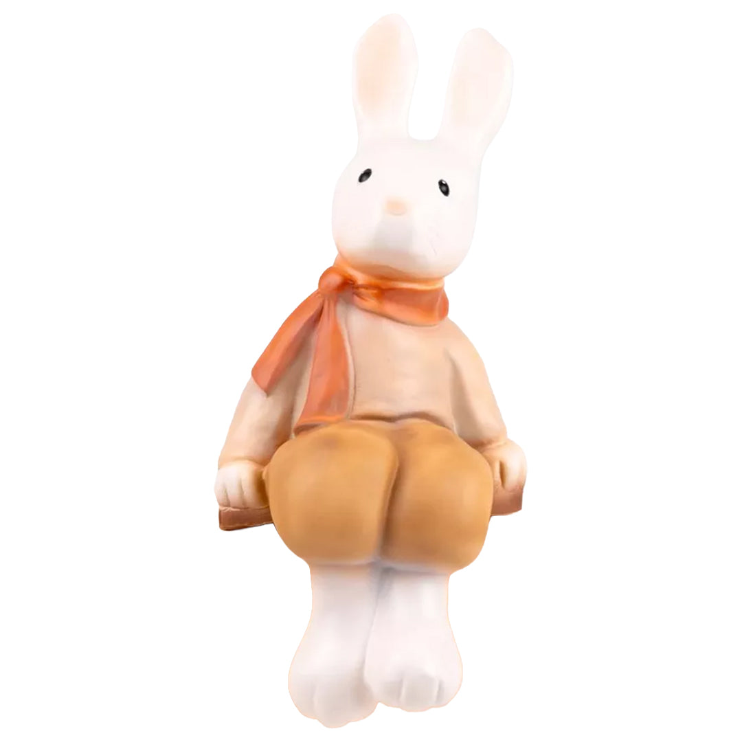 Egmont Toys Heico lamp konijn Lenny, wit met oranje sjaal, zittend.