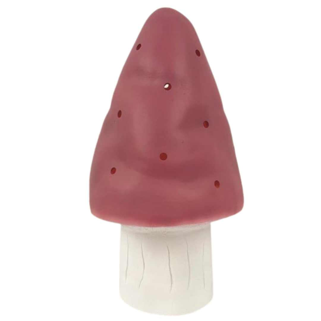 Egmont Toys Heico paddenstoel nachtlamp in roze met witte steel en stippen.