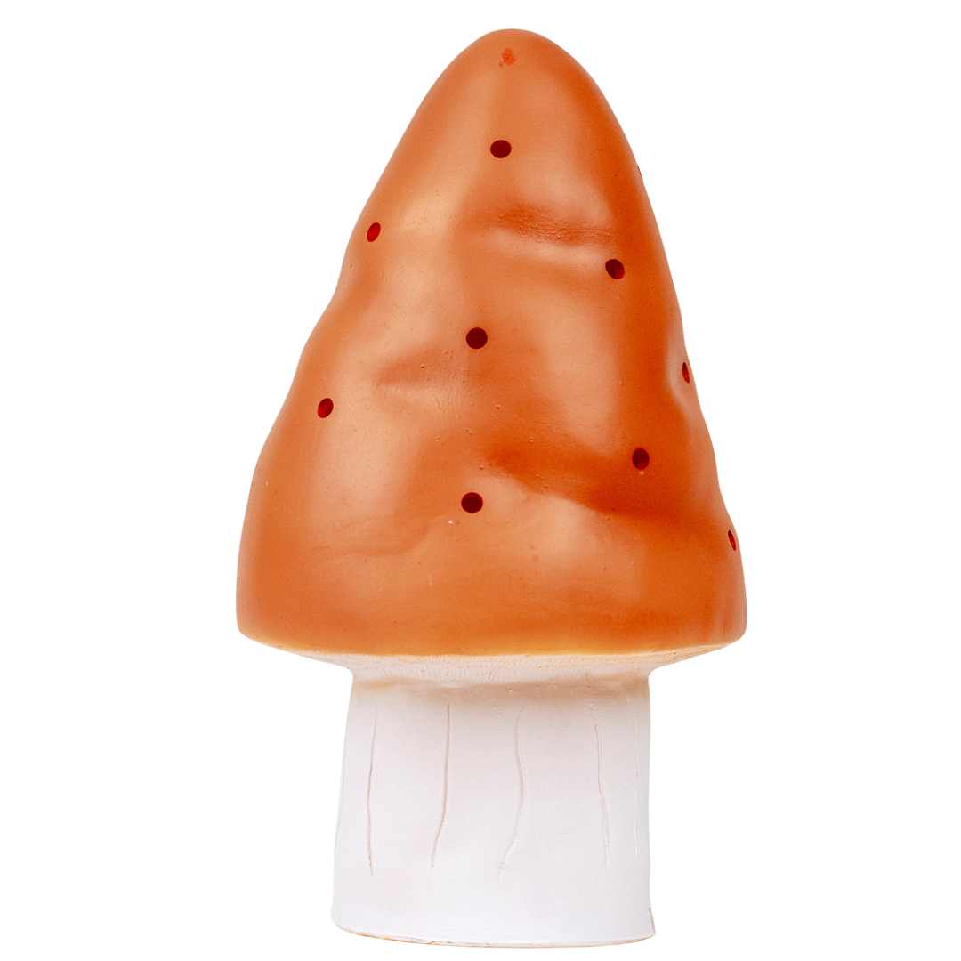 Egmont Toys paddenstoel nachtlamp met oranje kap en witte steel, uitgeschakeld.