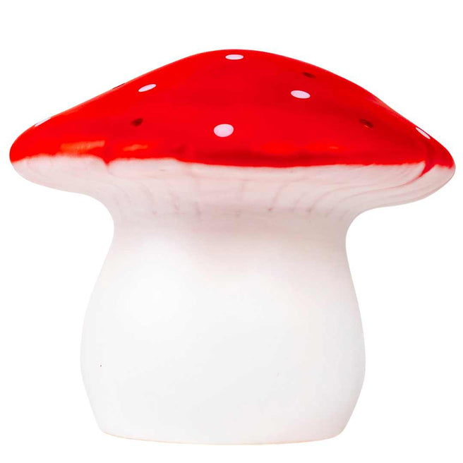 Egmont Toys nachtlamp in de vorm van een rode vliegenzwam met witte stippen, onverlicht.