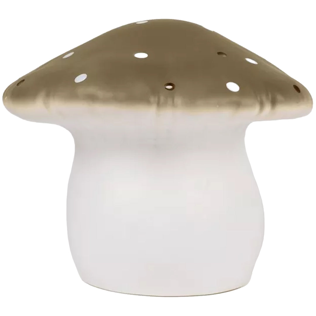 Egmont Toys paddenstoel nachtlamp met bronzen kap en witte stippen.
