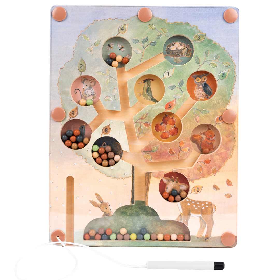 Egmont Toys magnetisch doolhof boom met bosdieren en een magnetische pen.