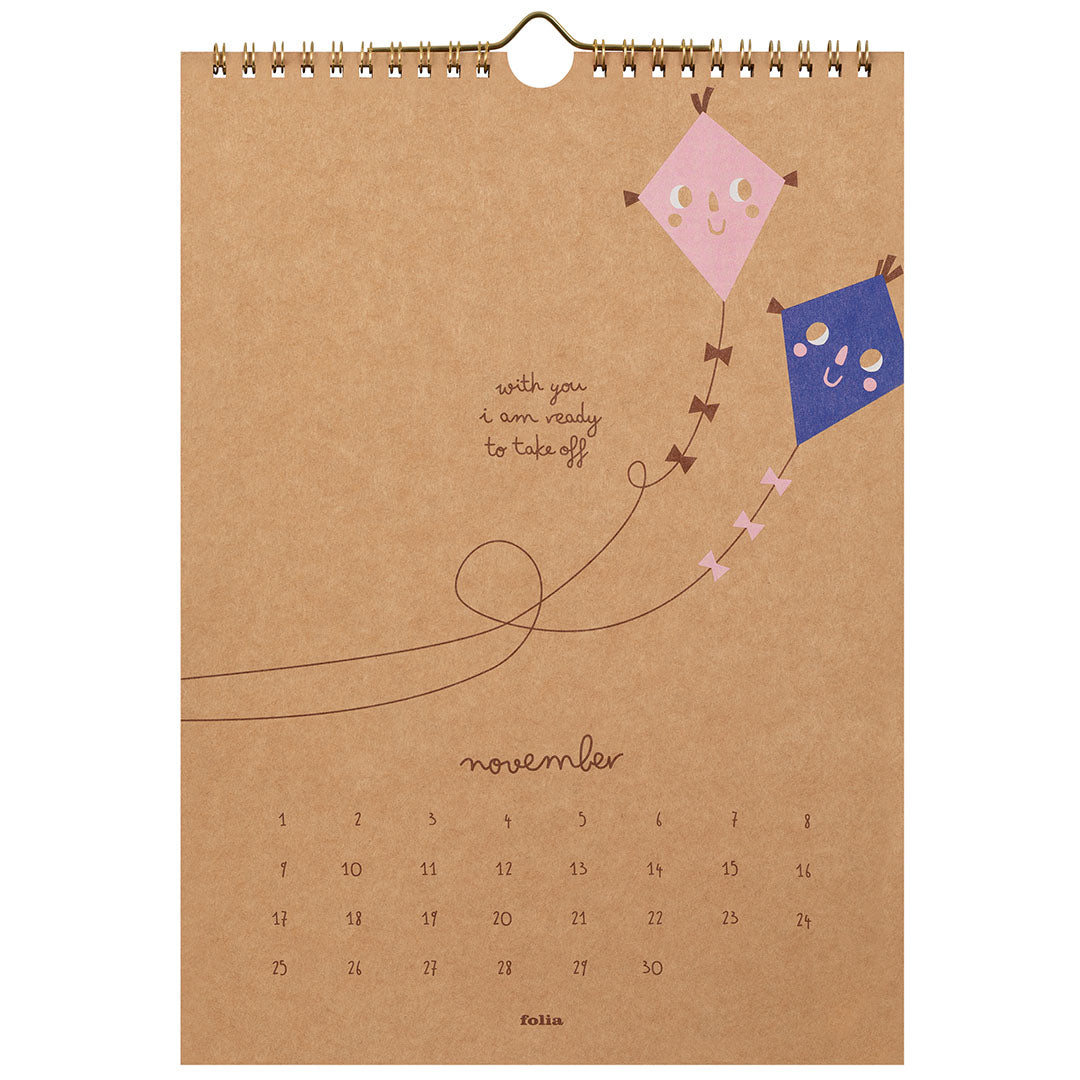 Folia wandkalenderpagina voor november met twee vliegers.
