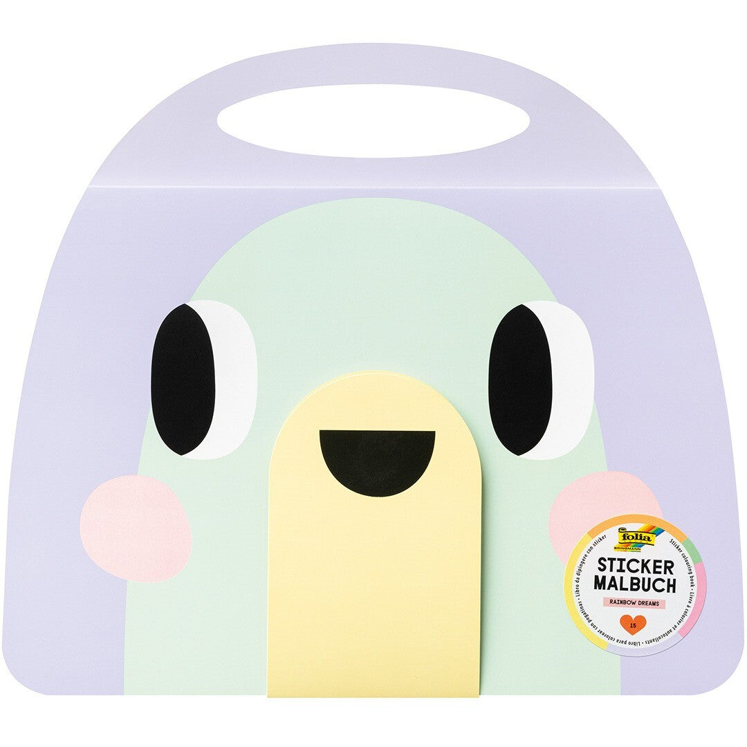 Folia sticker en kleurboek Rainbow Dreams verpakking met een schattig gezichtje.
