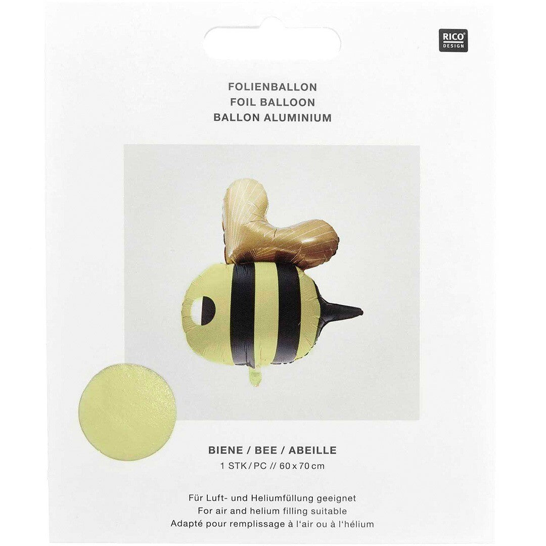 De verpakking van de Rico Design folieballon in de vorm van een bij.