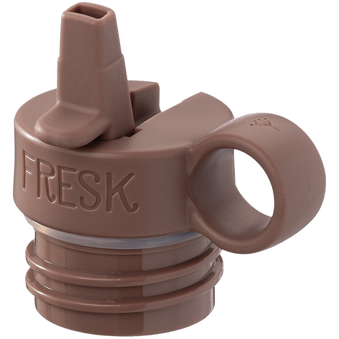 Fresk bruine plastic vervangende drinkdop met uitklapbaar rietje en handvat.
