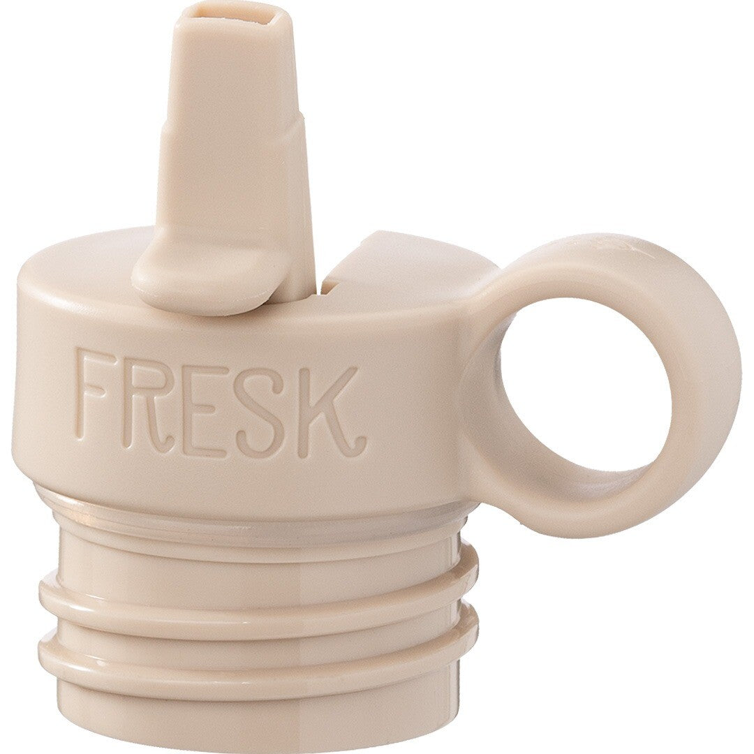Fresk beige plastic vervangende dop voor thermosfles met drinktuit en handvat.