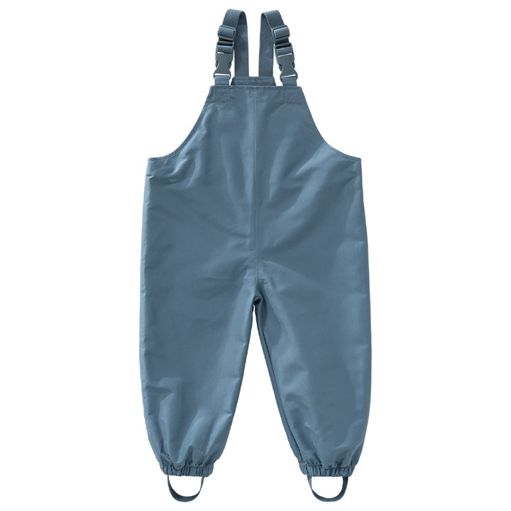 Fresk blauwe waterdichte regen- speelbroek voor peuters.