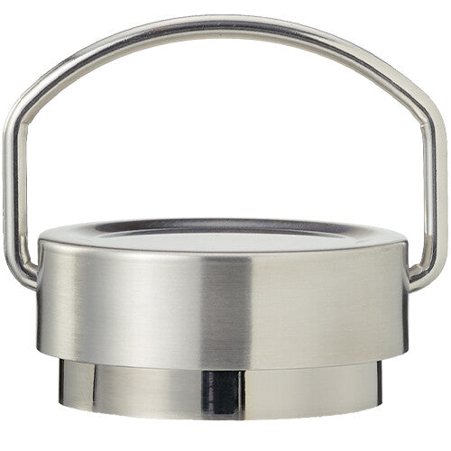 Detail van de metalen draagdop met handvat van de Fresk thermosfles.