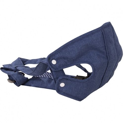 Götz blauwe denim poppendraagzak.