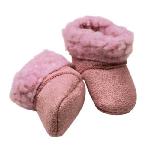 Gotz roze poppenlaarsjes met bont.