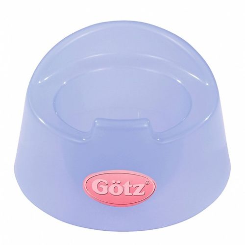 Götz blauw poppenpotje van plastic.