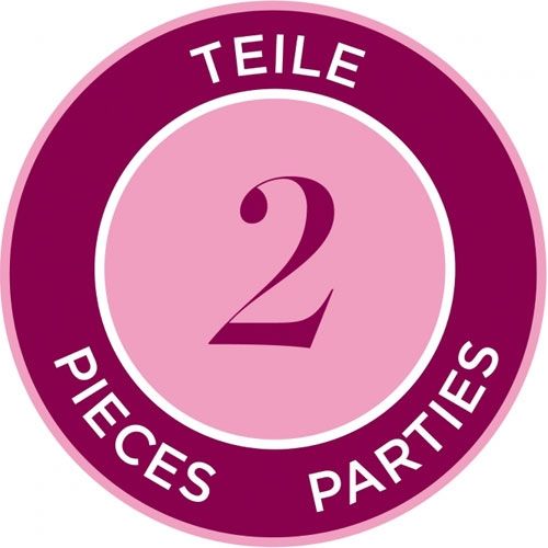 Infographic met de tekst '2 Pieces' in het midden.