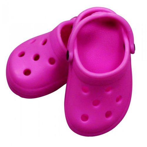 Gotz roze plastic poppenschoentjes in crocs-stijl.