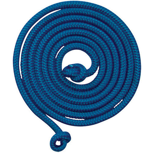 goki blauw springtouw opgerold.