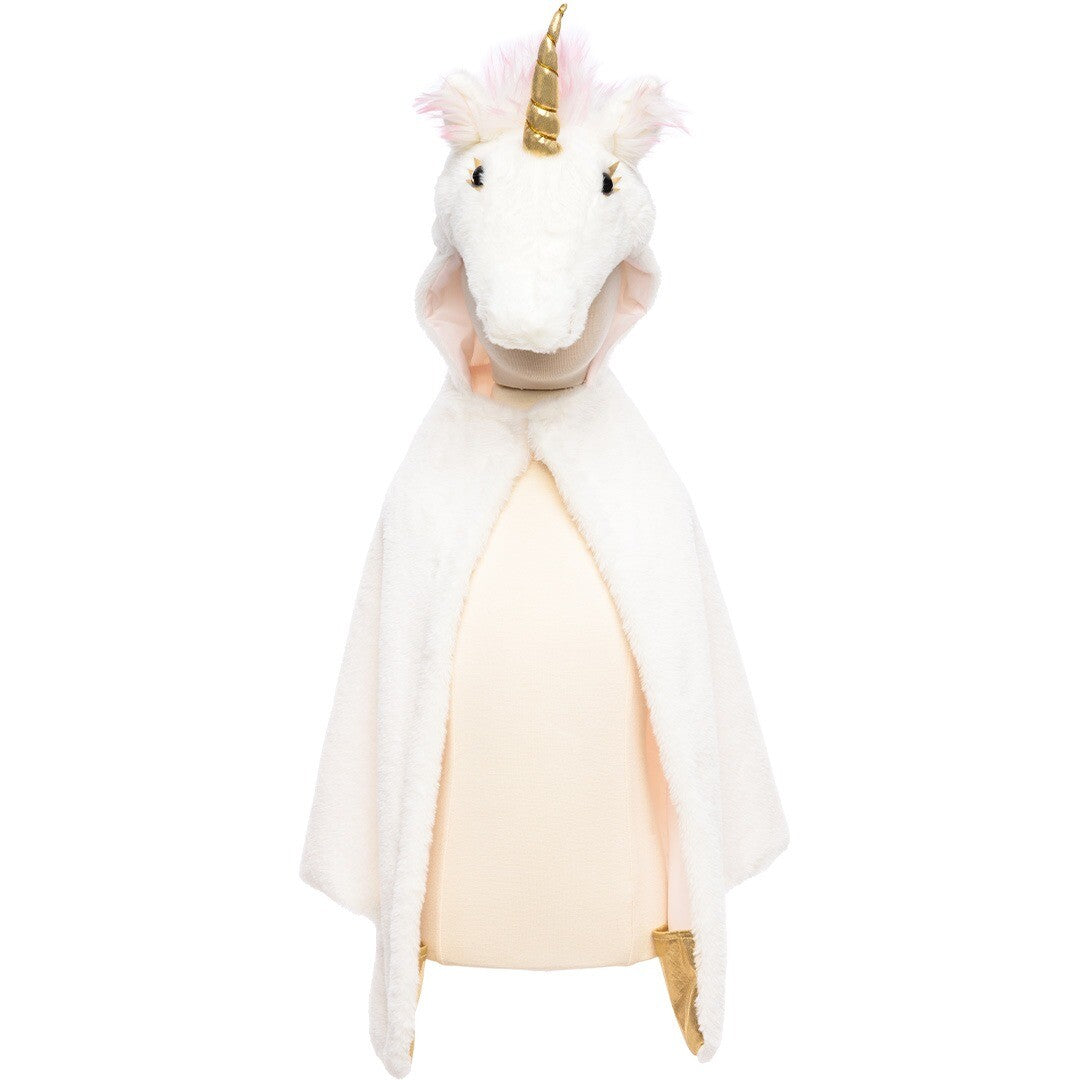 Great Pretenders witte eenhoorn verkleedcape op een paspop.