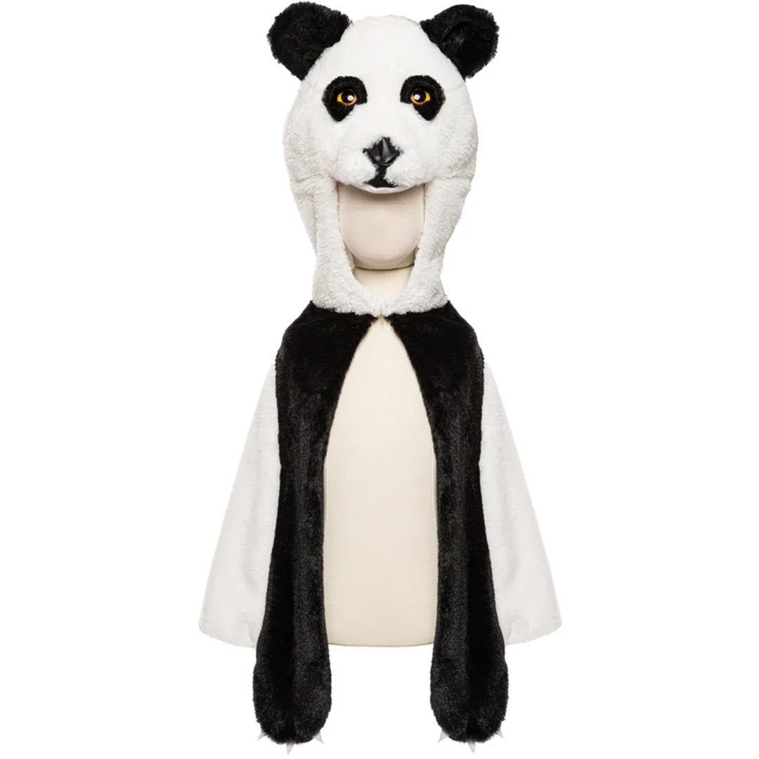 Great Pretenders panda verkleedcape voor peuters op een mannequin.