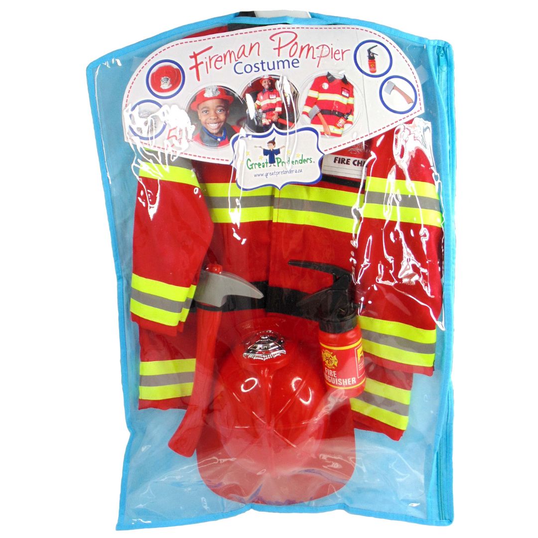 Great Pretenders brandweerman verkleedset in doorzichtige plastic verpakking.