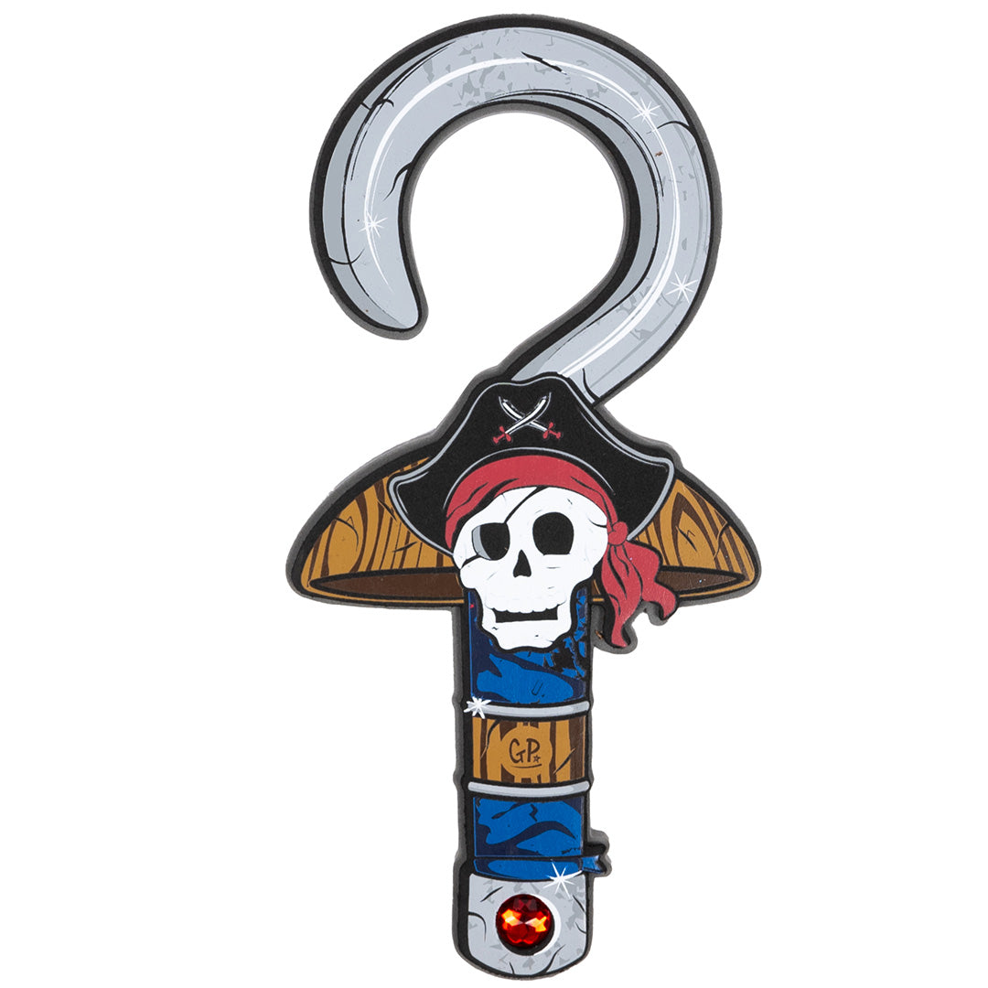 Great Pretenders piratenhaak met doodshoofd en rode bandana.