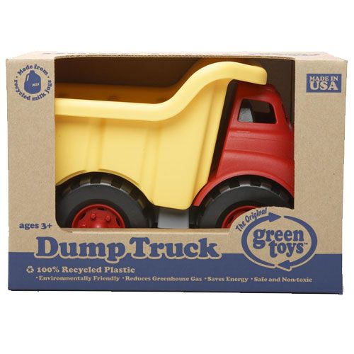 Verpakking van de Green Toys plastic kiepwagen.