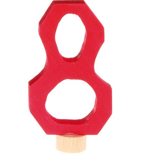 grimm's rode houten decoratie figuur in de vorm van het nummer 8.