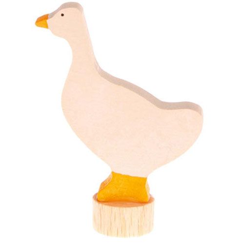Grimm's houten decoratie figuur van een beige gans.
