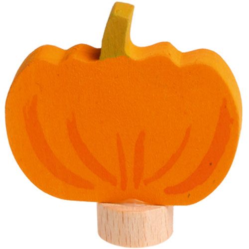 grimm's houten decoratie figuur van een oranje pompoen.