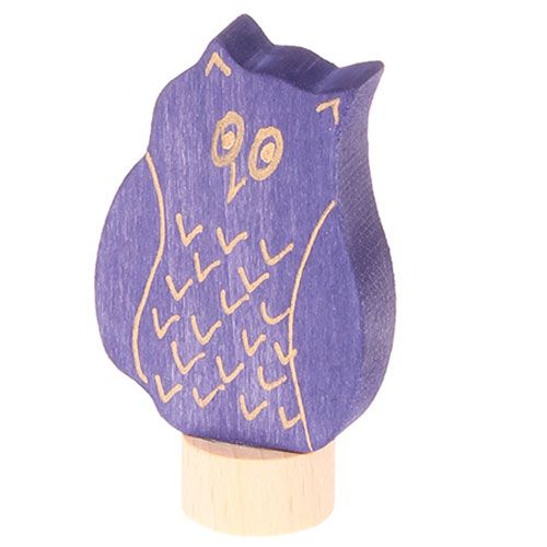 grimm's paarse houten uil decoratie figuur.