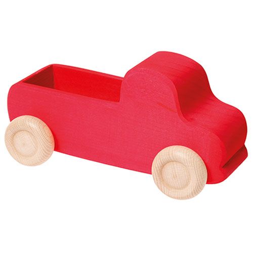 grimm's rode houten speelgoedvrachtwagen.