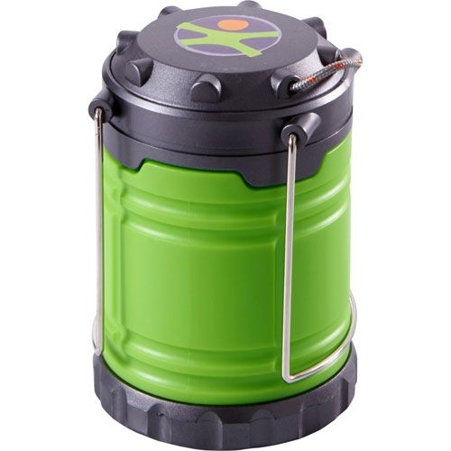 Haba groene campinglamp ingeschoven.