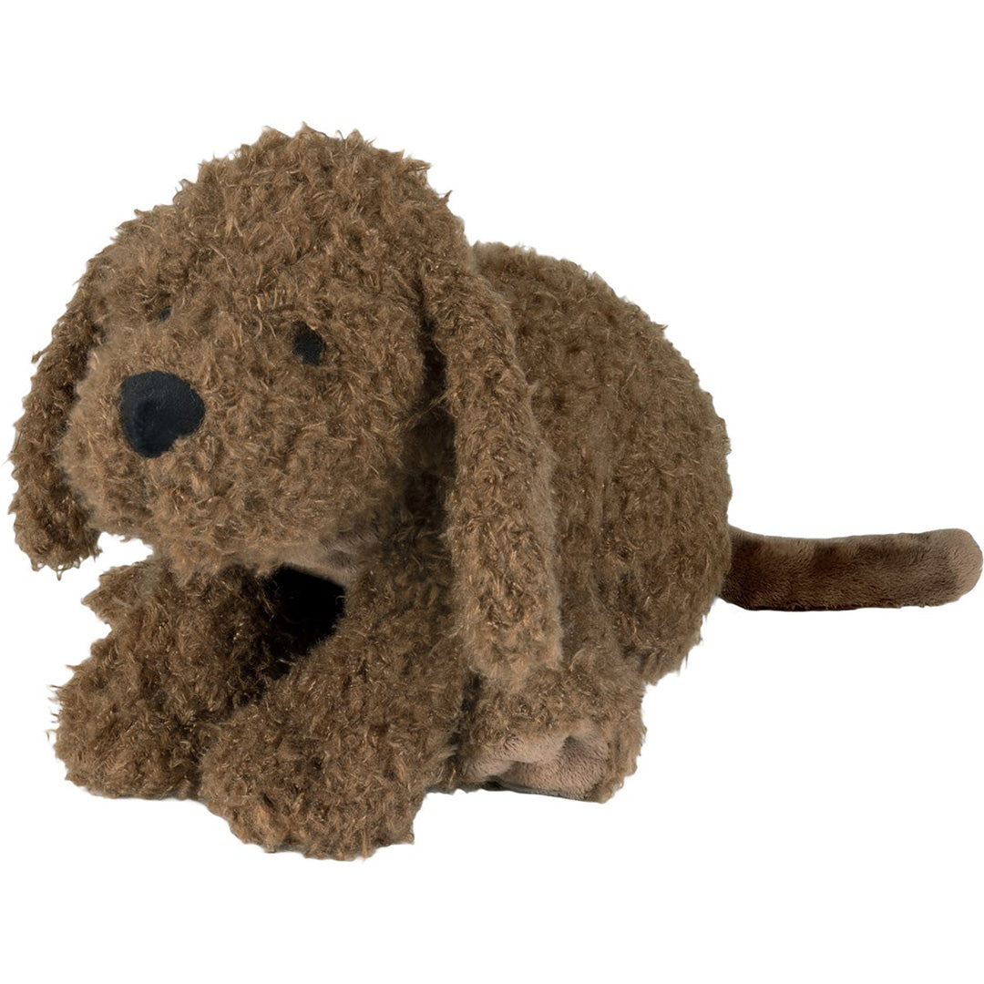 Happy Horse pluchen labradoodle knuffelhond, bruin en liggend.