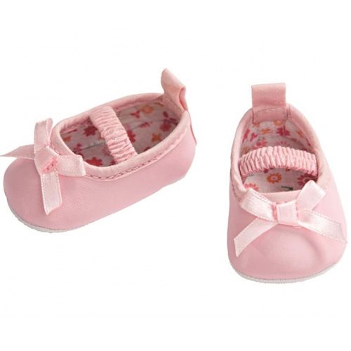 Heless roze ballerina's voor pop met strikjes en gebloemde voering.