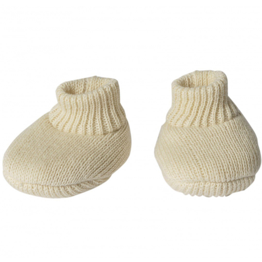 Heless gebreide beige poppensokjes.