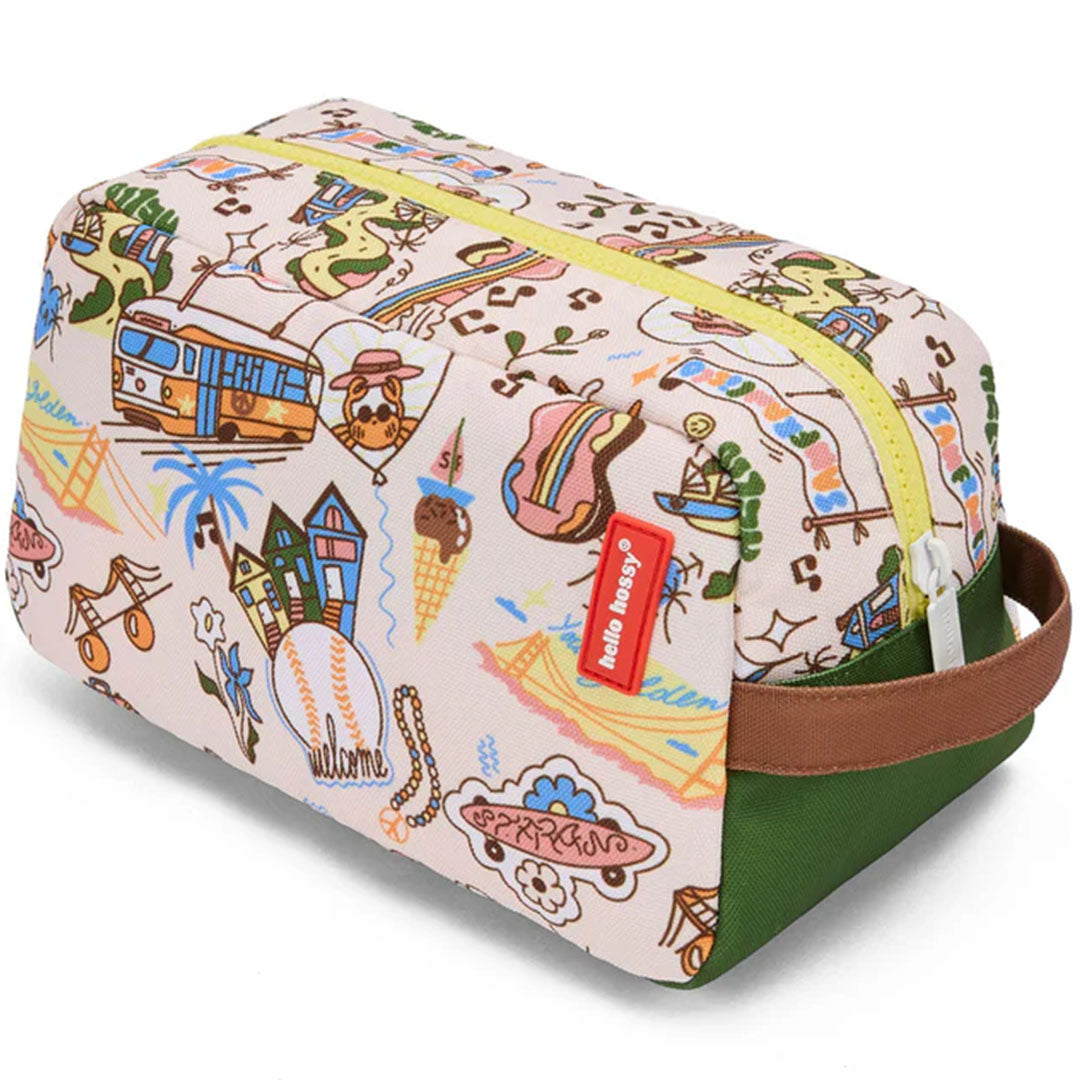 hello hossy toilettas met San Francisco thema en figuren, gezien vanuit een andere schuine hoek.