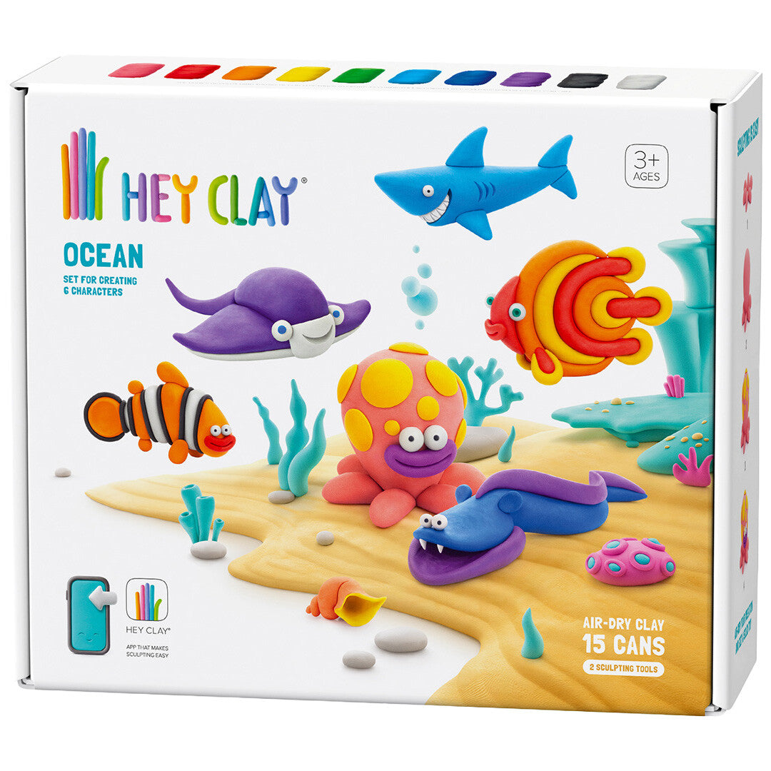 Hey Clay boetseerklei set Oceaan met diverse zeedieren op de verpakking.